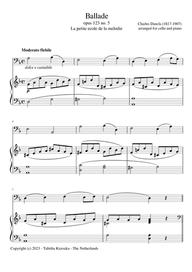 Ballade, opus 123 no. 5 (arr. T.C. Kierszka)