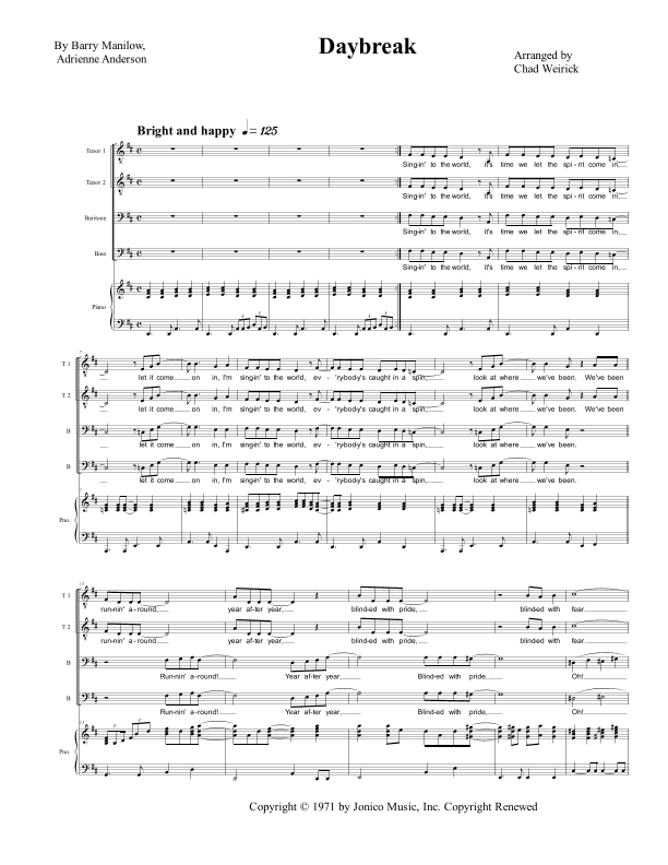 Daybreak (arr. Chad Weirick)