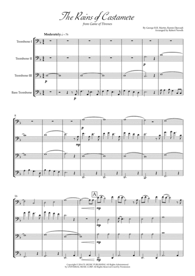 The Rains Of Castamere (arr. Robert Newth)