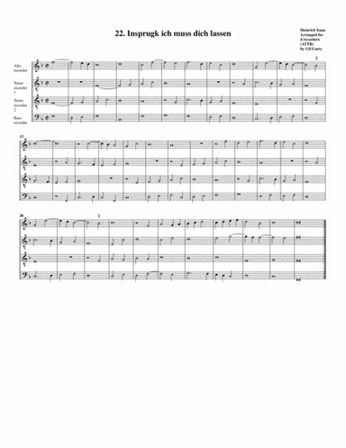 22. Insprugk ich muss dich lassen (arrangement for 4 recorders) (arr. Gil Garty)