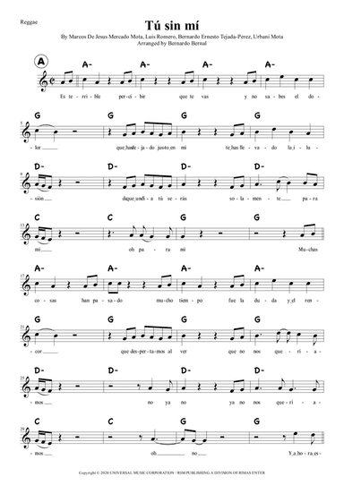 Tu Sin Mi (arr. Bernardo Bernal)