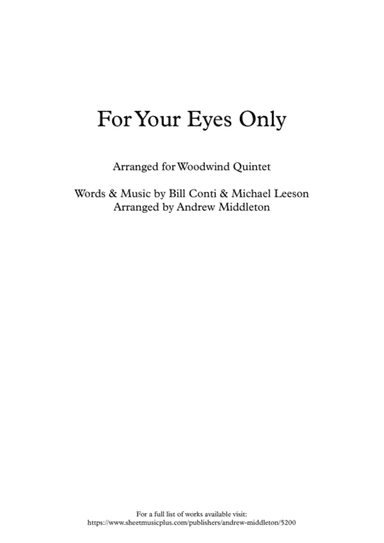 For Your Eyes Only (arr. Andrew Middleton)