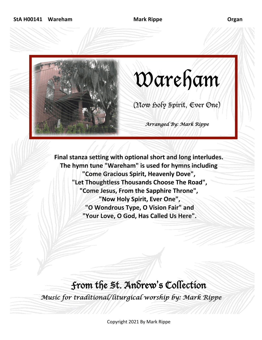 Wareham (Now Holy Spirit, Ever One) StA H00141 (arr. Mark Rippe)