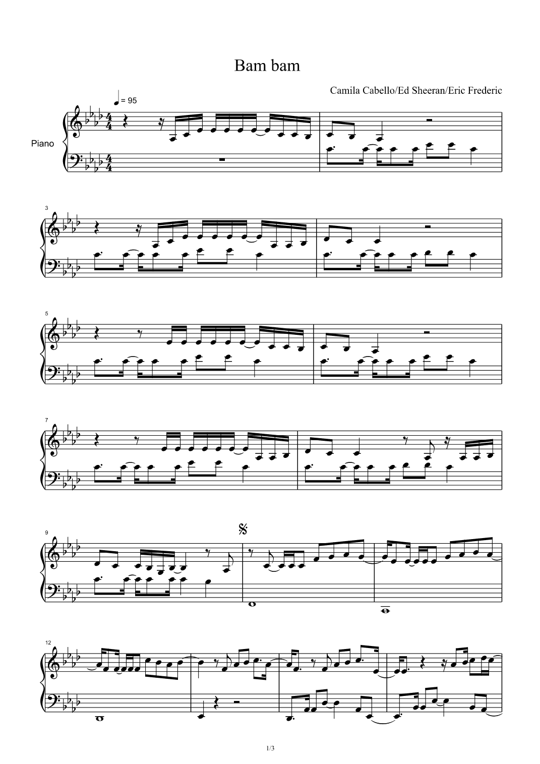 Bam Bam (arr. Camila Cabello Feat. Ed Sheeran)