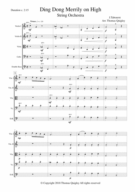 Ding Dong Merrily on High (arr. Thomas Quigley)