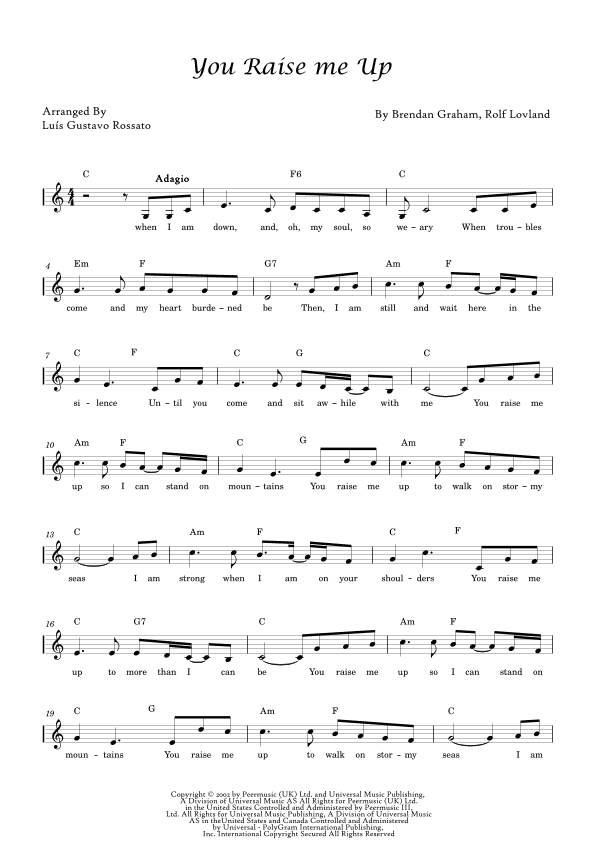 You Raise Me Up (arr. Luís Gustavo Rossato)
