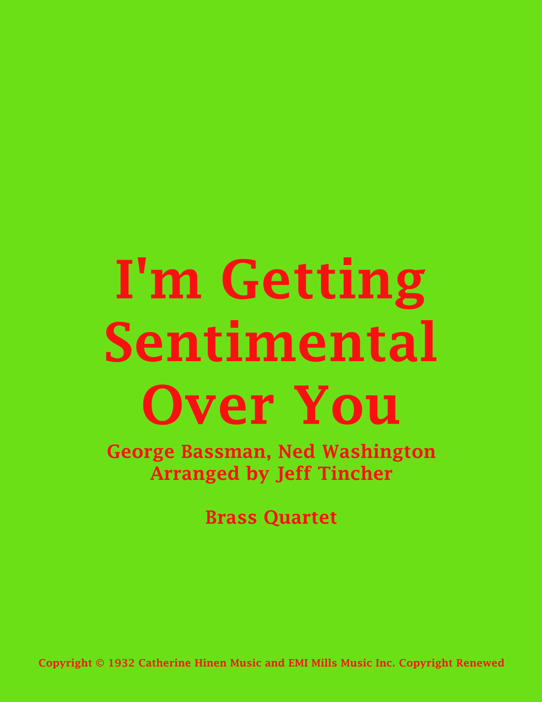 I'm Getting Sentimental Over You (arr. Jeff Tincher)