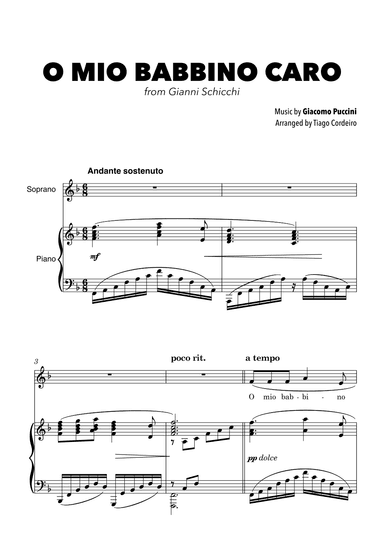 O Mio Babbino Caro (arr. Tiago Cordeiro)