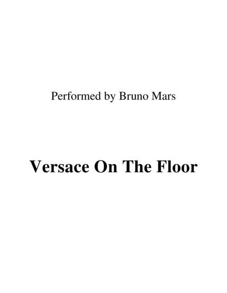 Versace On The Floor (arr. Ronn M)