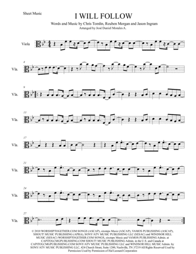 I Will Follow (arr. José Daniel Morales A.)