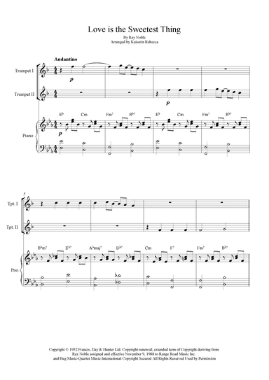 Love Is The Sweetest Thing (arr. Kaiserin Rebecca)