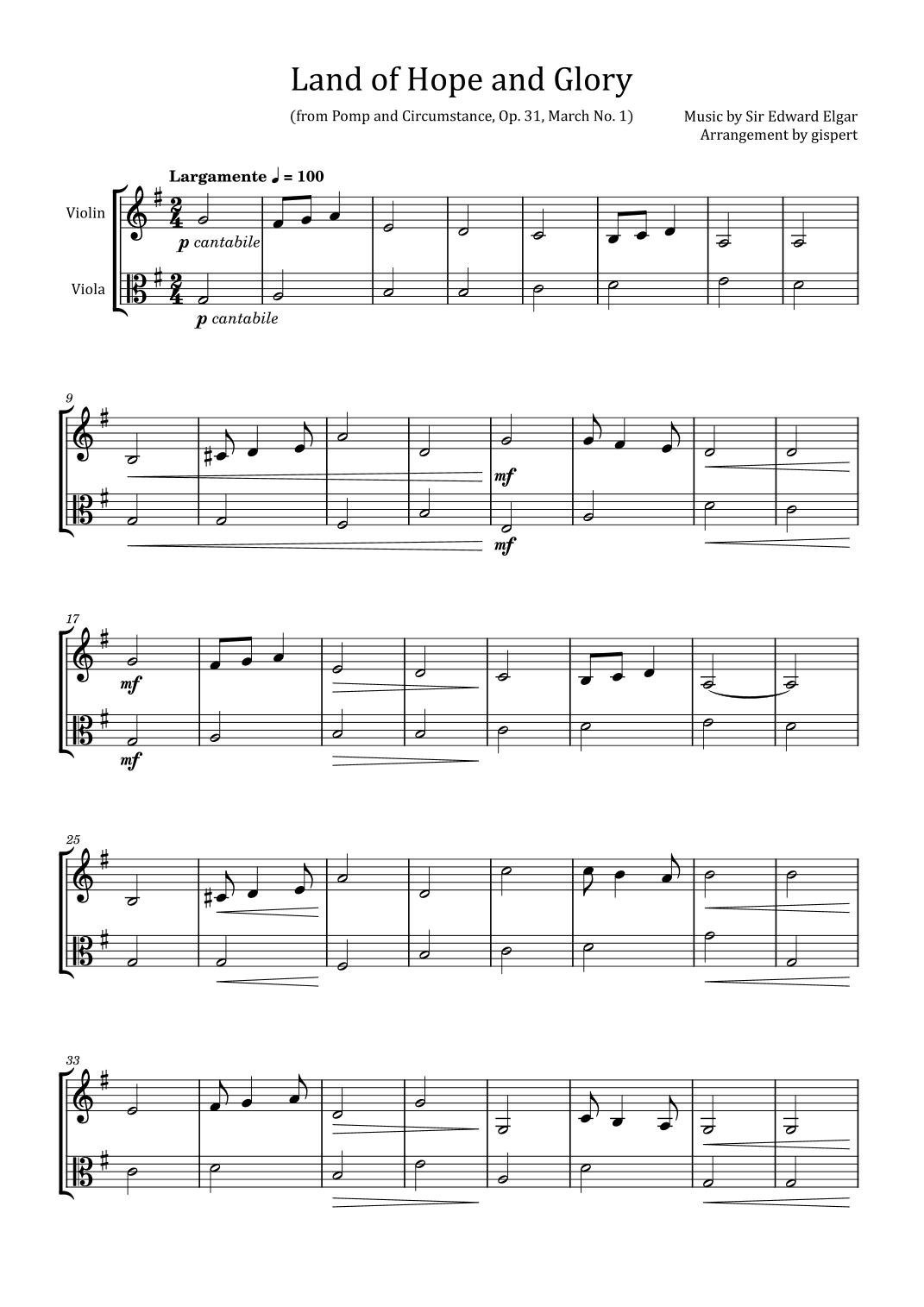 Land of Hope and Glory (from Pomp and Circumstance, Op. 31, March No. 1) (arr. Gispert)