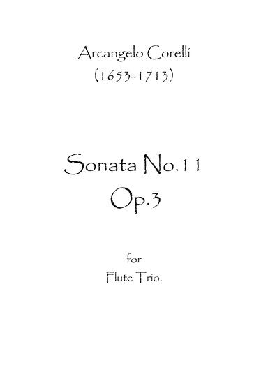 Sonata No.11 Op.3 (arr. Spence Bundy)