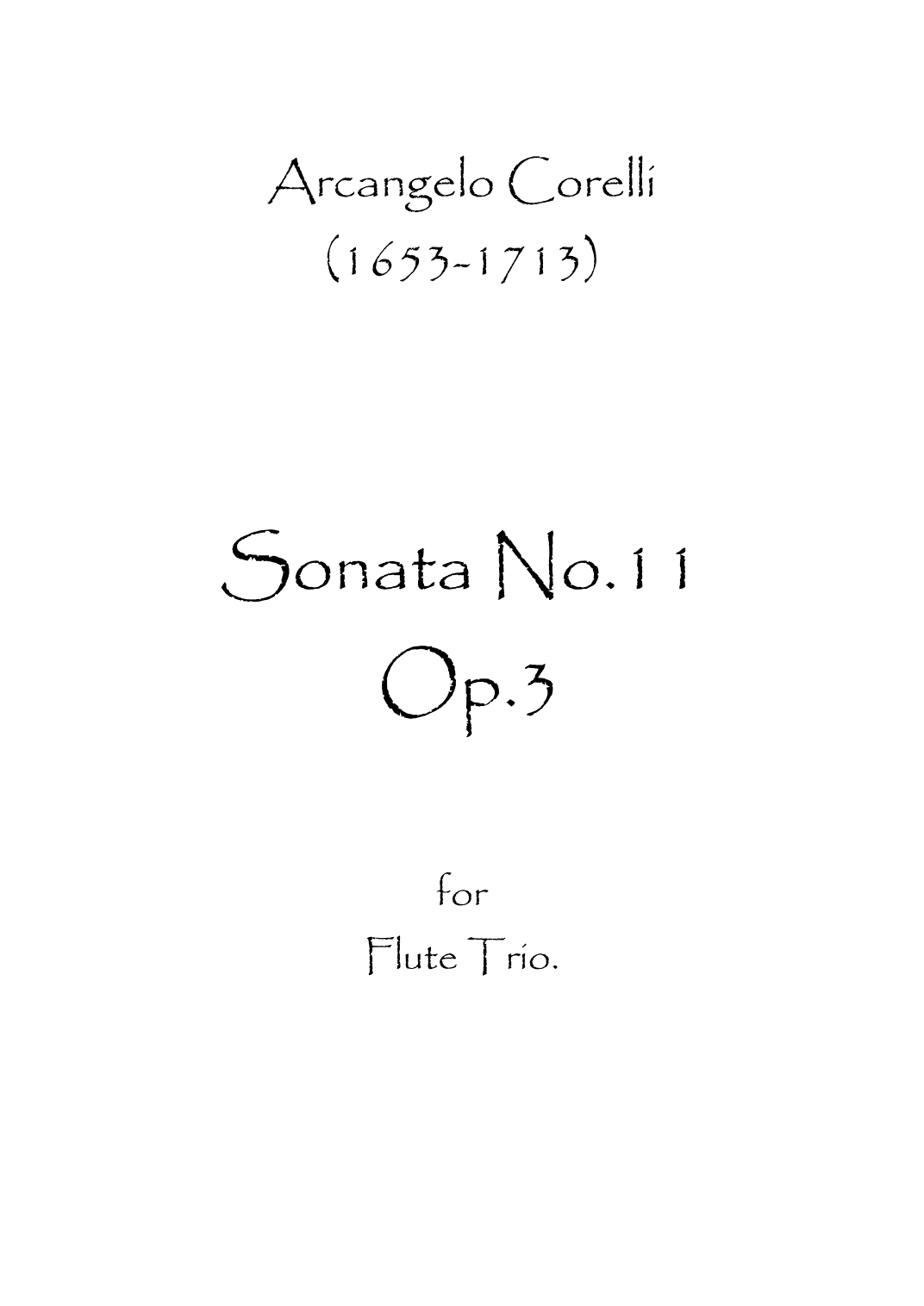 Sonata No.11 Op.3 (arr. Spence Bundy)