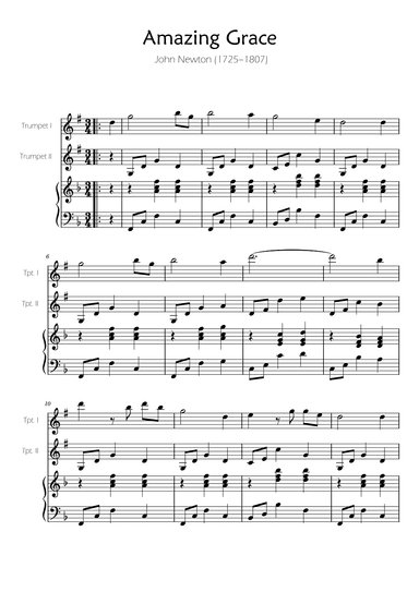 Amazing Grace - Trumpet  Duet w/ Piano accompaniment (arr. Ygor Nunes)