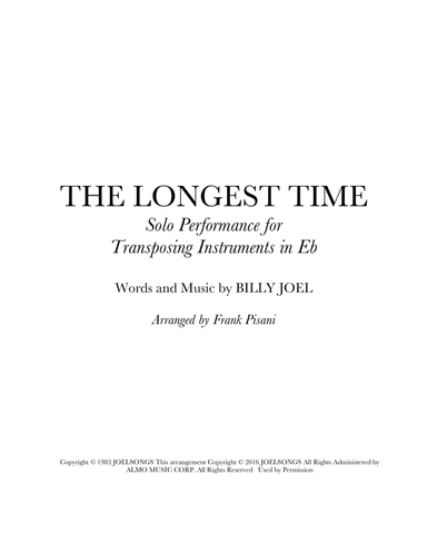 The Longest Time (arr. Frank Pisani)