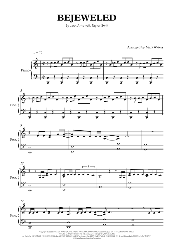 Bejeweled (arr. Mark Waters)