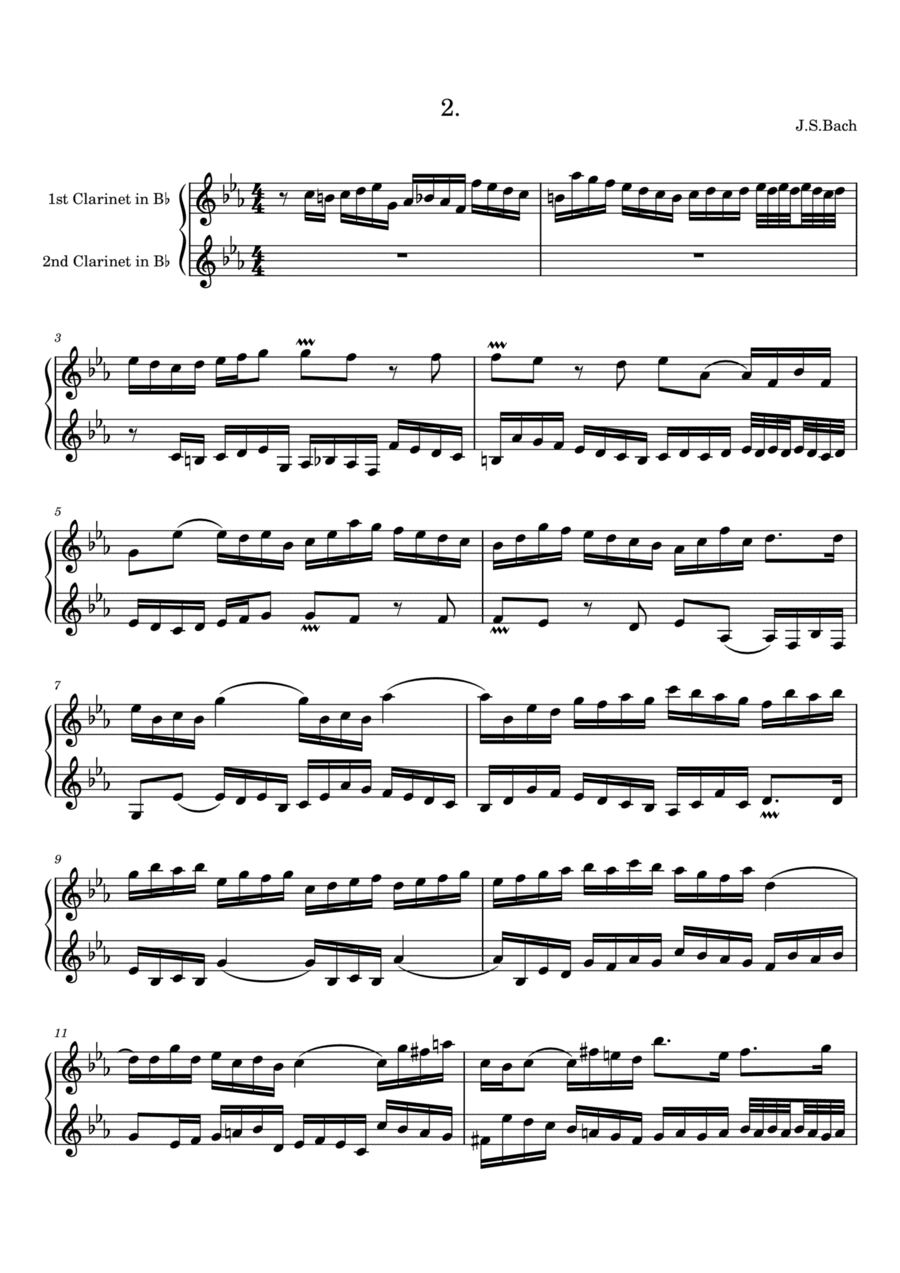 Bach: Invention 2 for two clarinets (arr. Saho Omukai)