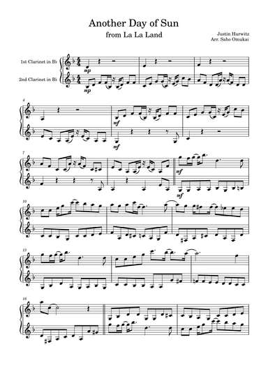 Another Day Of Sun (arr. Saho Omukai)