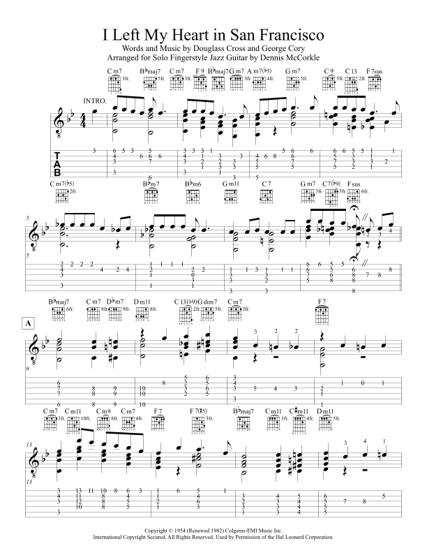 I Left My Heart In San Francisco (arr. Dennis McCorkle)