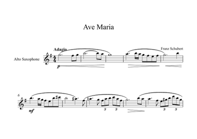 Ave Maria - Franz Schubert (Alto Sax) (arr. Digital Book Music)