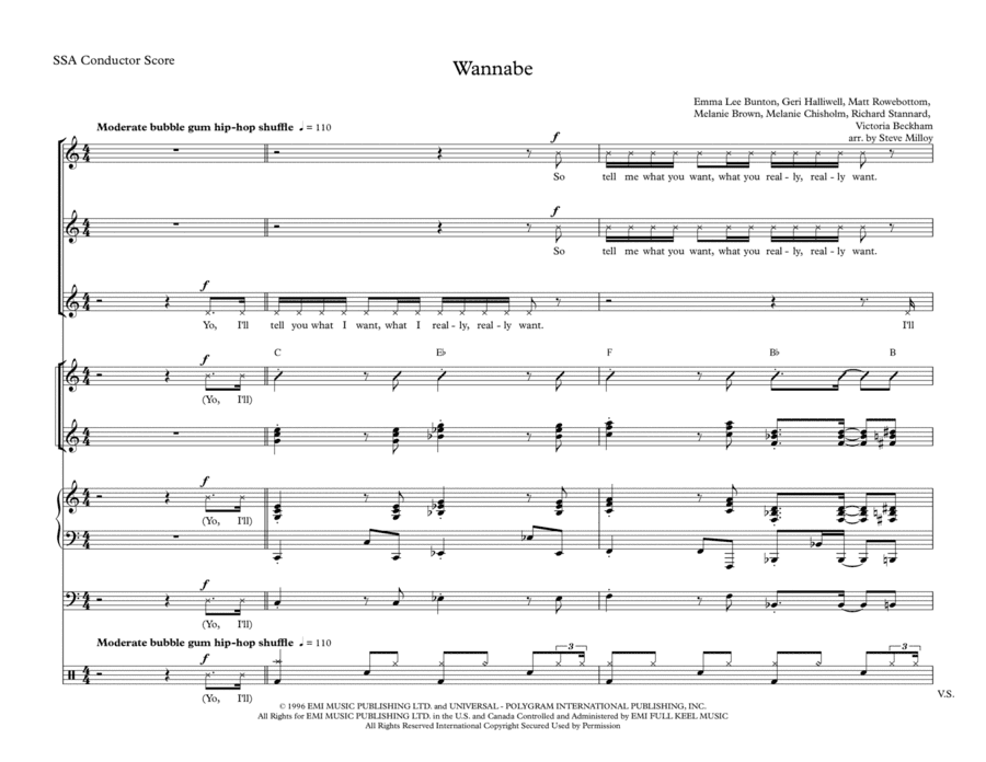 Wannabe (arr. Steve Milloy)