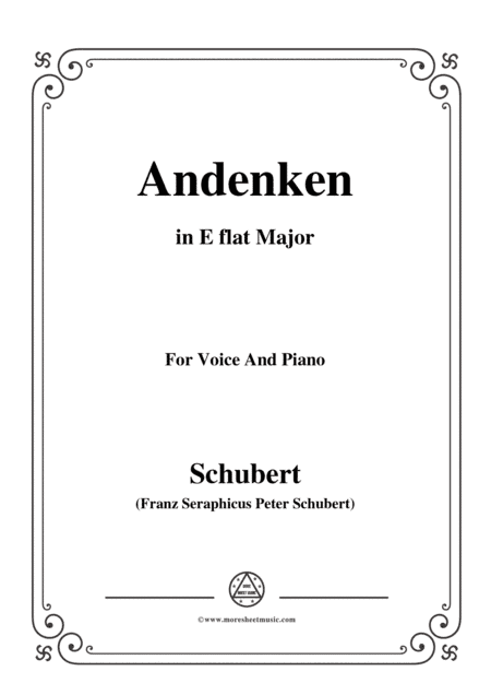 Schubert-Andenken,in E flat Major,for Voice&Piano (arr. MSM)