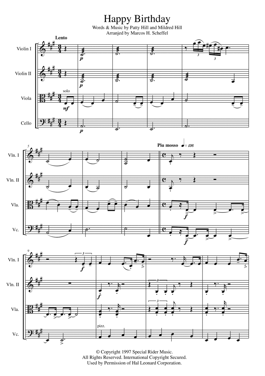 Happy Birthday (arr. Marcos H. Scheffel)