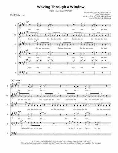 Waving Through A Window (arr. Yoshie Nakayama, Kathryn Sherman)