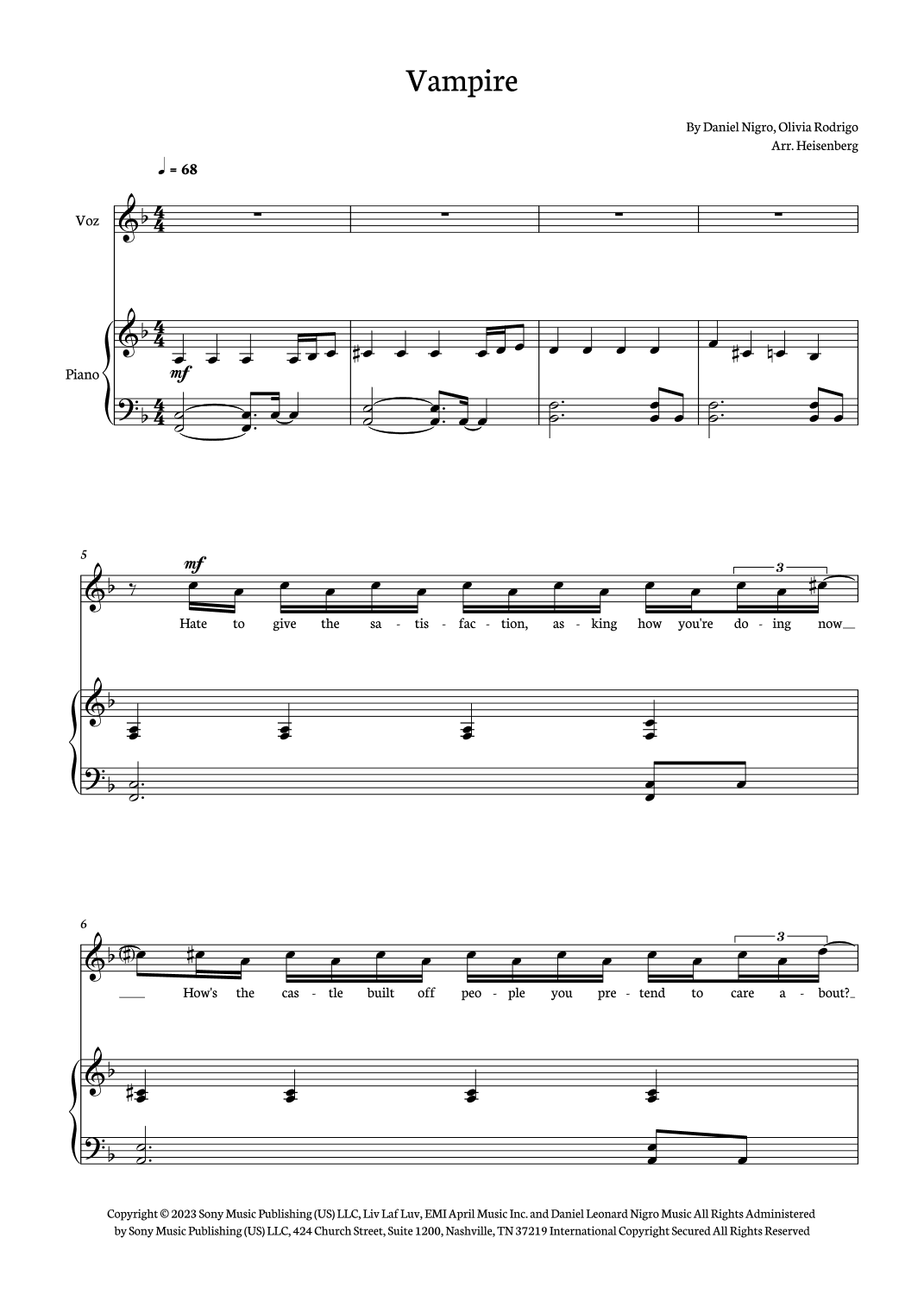 Vampire (arr. Heisenberg)