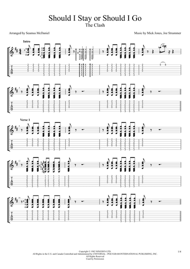 Should I Stay Or Should I Go (arr. Seamus McDaniel)