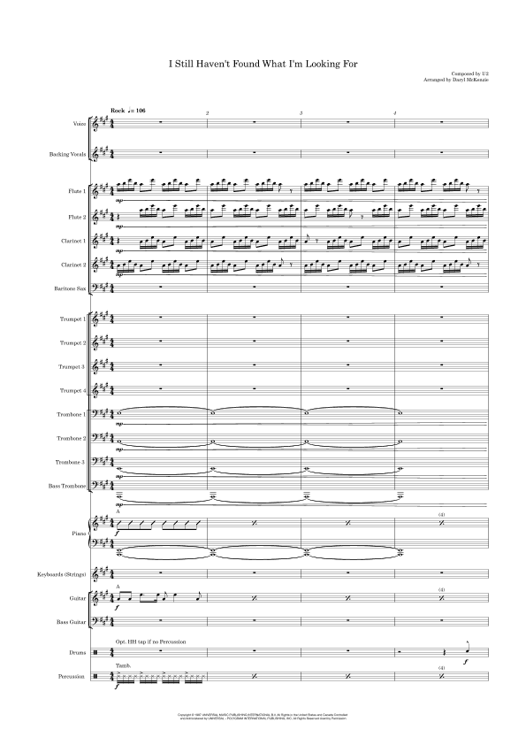 I Still Haven't Found What I'm Looking For (arr. Daryl McKenzie)