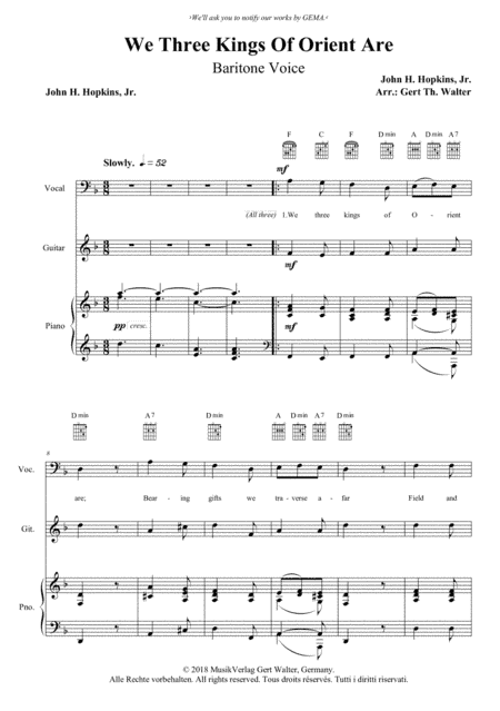 We Three Kings Of Orient Are (arr. Gert Th. Walter)