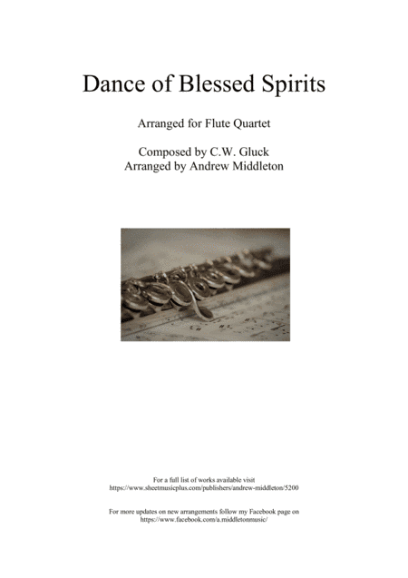 Dance of the Blessed Spirits arranged for Flute Quartet (arr. Andrew Middleton)