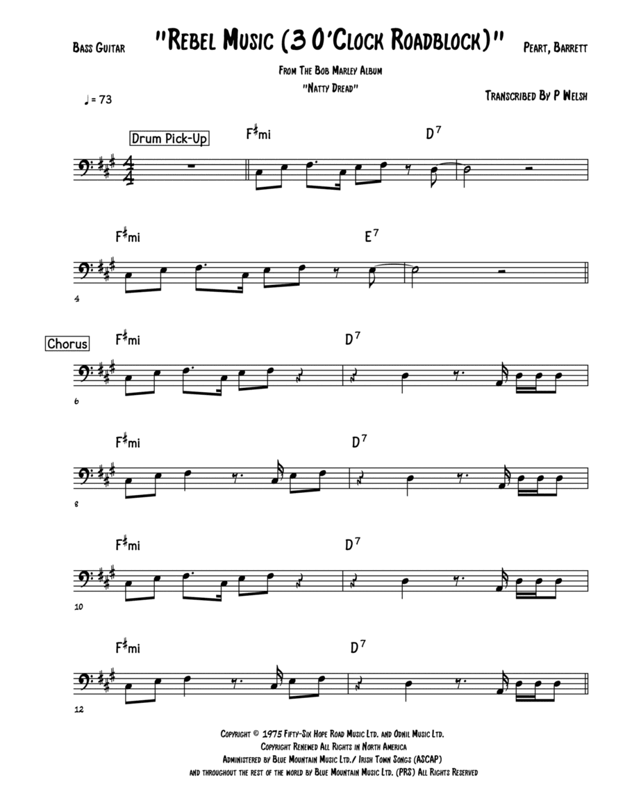 Rebel Music 3 O'clock Road Block (arr. Accubass)