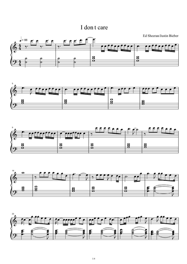 I Don't Care (arr. Ed Sheeran Feat. Justin Bieber)