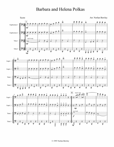 Barbara and Helena Polkas - Tuba/Euphonium Quartet (arr. Norlan Bewley)
