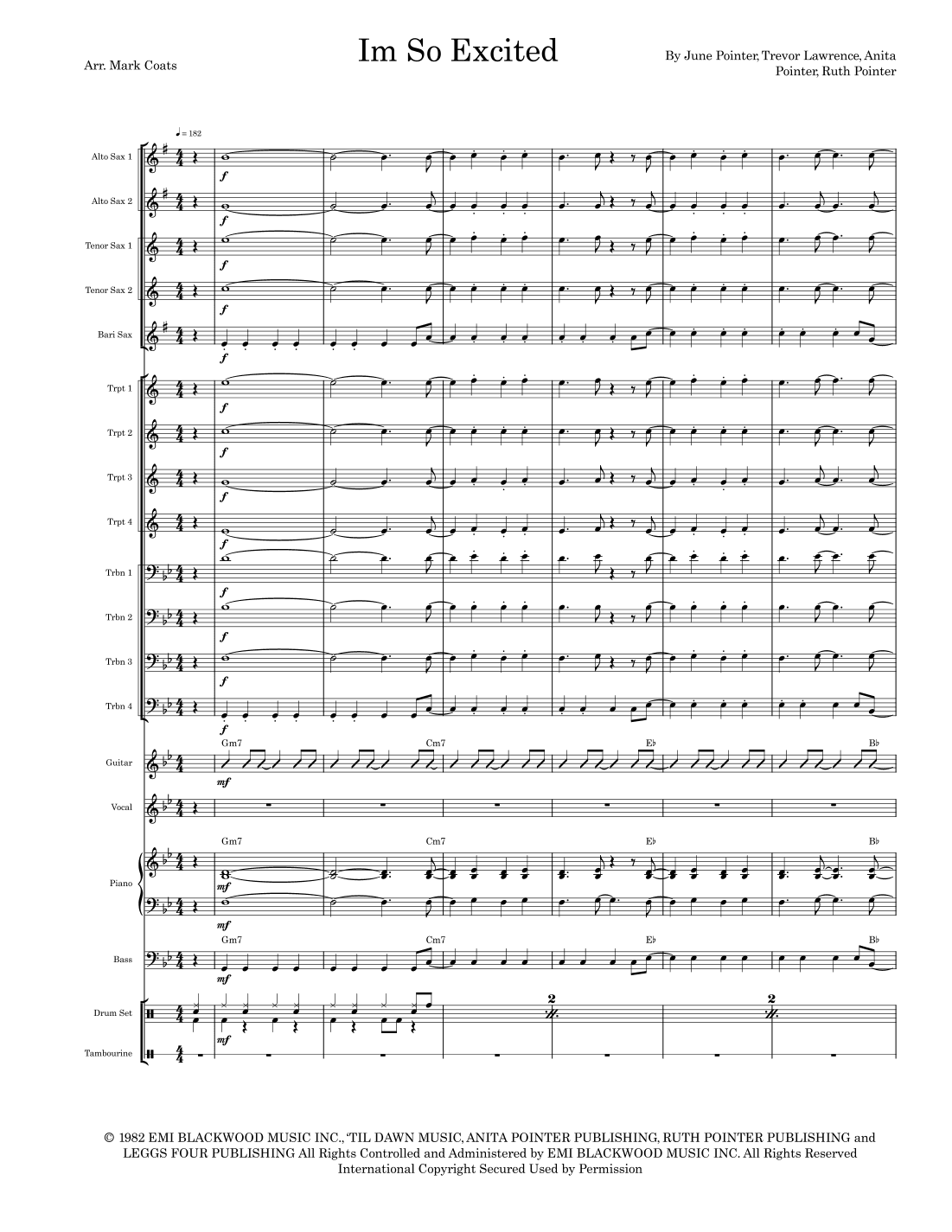 I'm So Excited (arr. Mark Coats)