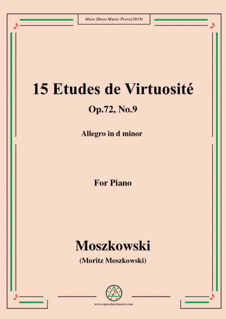 Moszkowski-15 Etudes de Virtuosité,Op.72,No.9,Allegro in d minor (arr. MSM)