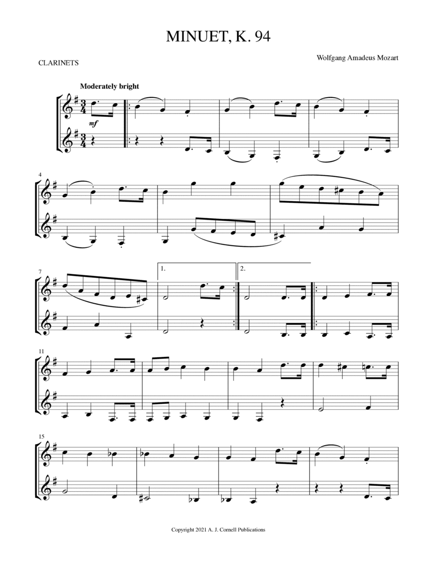 Minuet, K. 94 (arr. Mark Phillips)