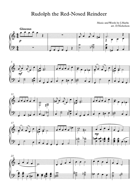 Rudolph The Red-nosed Reindeer (arr. Daniel Nicholson)