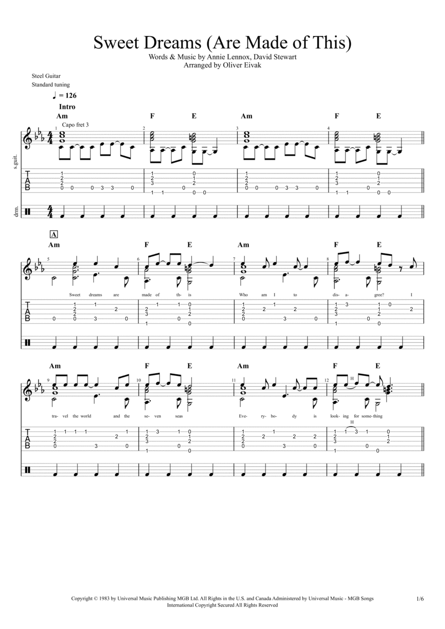 Sweet Dreams (are Made Of This) (arr. Oliver Eivak)