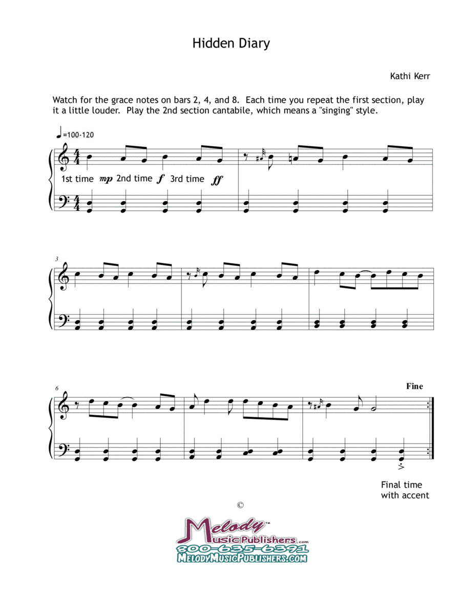 Piano solo late beginner - Hidden Diary