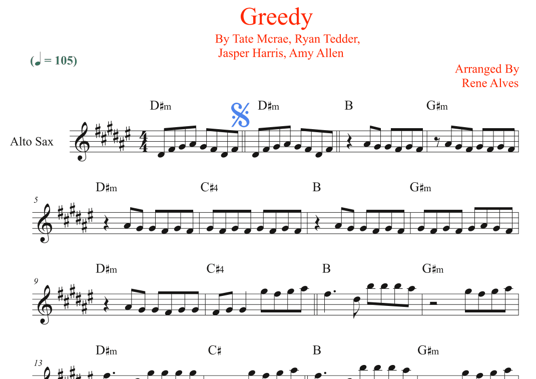 Greedy (arr. Rene Alves)