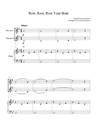 Row, Row, Row Your Boat (arr. Kaiserin Rebecca)