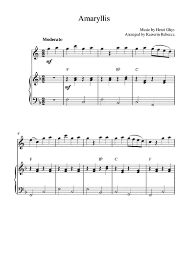 Amaryllis (English horn solo and piano accompaniment) (arr. Kaiserin Rebecca)