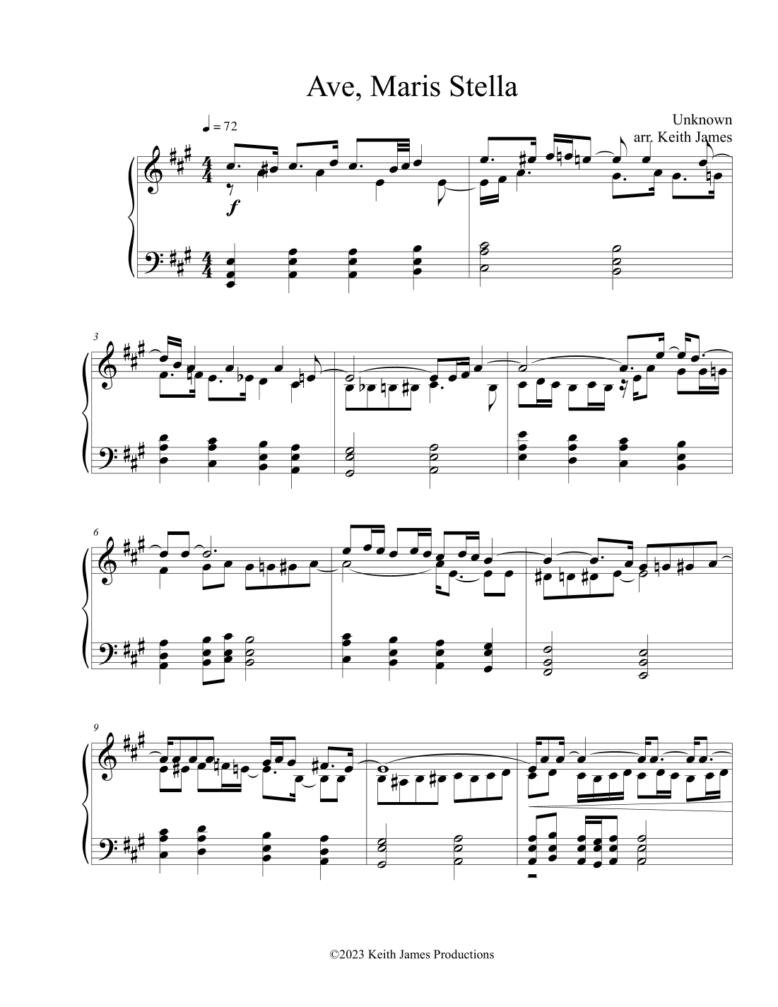 Ave Maris Stella (Piano 2) (arr. Keith James)