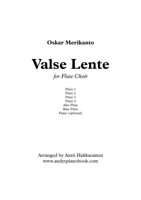 Valse Lente - Flute Choir (arr. Antti Hakkarainen)