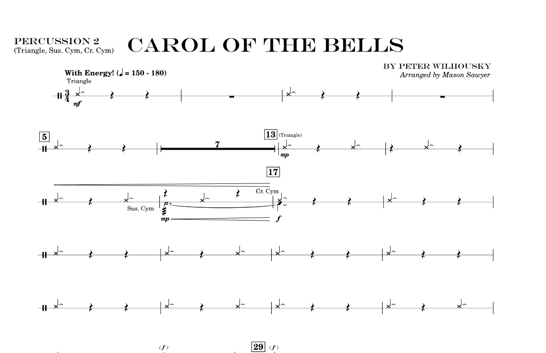 Carol Of The Bells - Score Only (arr. Mason Sawyer)