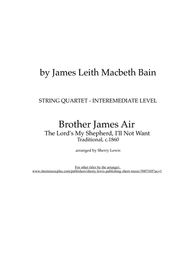 Brother James Air - The Lord's My Shepherd, I'll Not Want (arr. Sherry Lewis)